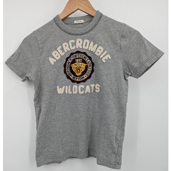 Vintage Y2k Abercrombie Kids Wildcats Muscle Fit Gray T-Shirt Size M 100% Cotton - Picture 1 of 5